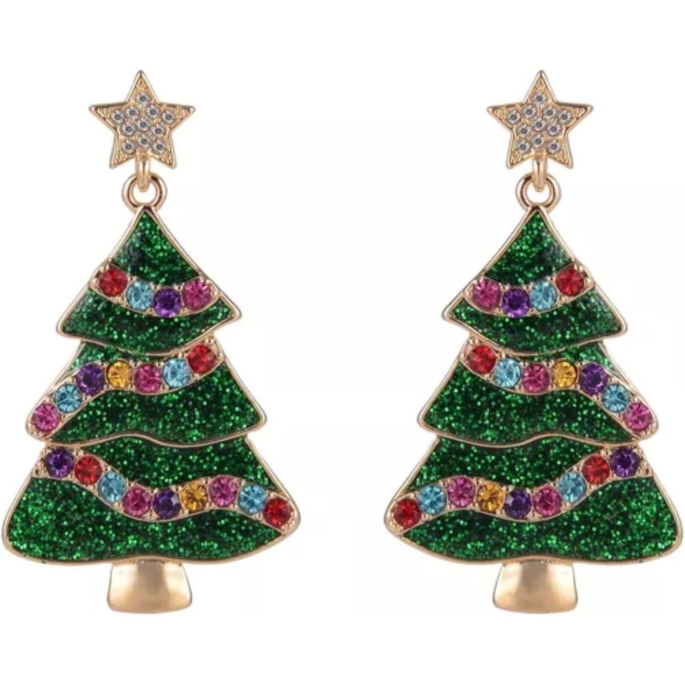 image:imageHallmark Enamel and Stone Christmas Tree Earrings