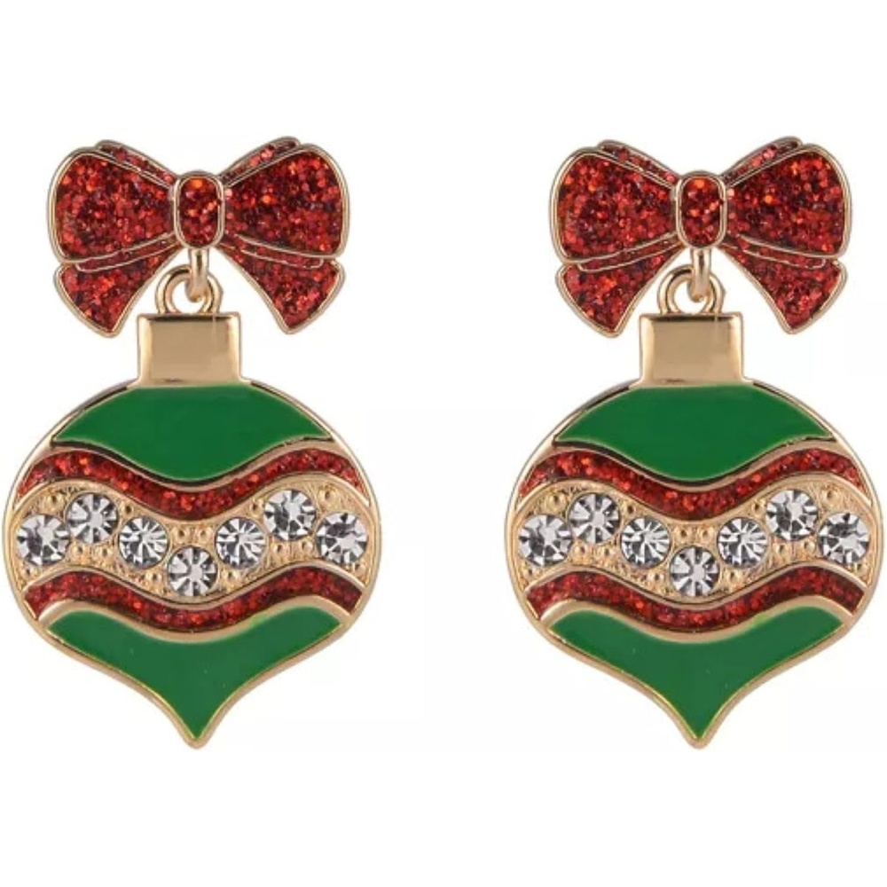 image:imageHallmark Enamel and Stone Ornament Earrings