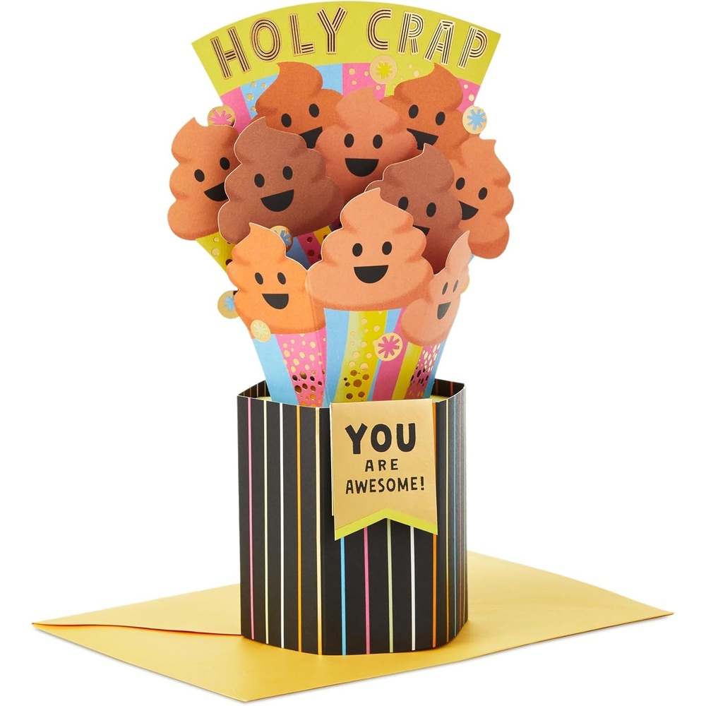 image:imageHallmark Funny Pop Up Birthday Card for Him Pizza Bear Paper Wonder Shoebox 3D CardHoly Crap  You are Awesome