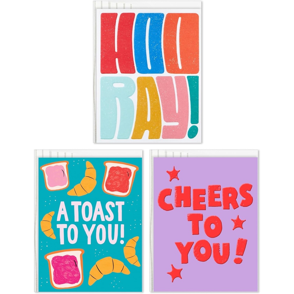 image:imageHallmark Good Mail Congratulations Cards 3 Cards with Envelopes for New Job Promotion Graduation