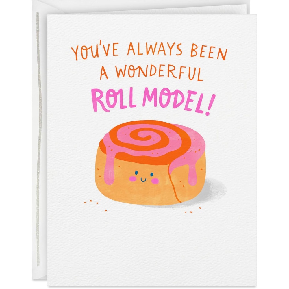 image:imageHallmark Good Mail Funny Appreciation Card Cinnamon Roll Model for Birthday Fathers Day Mom Dad Mentor Boss AnytimeCinnamon Roll Model
