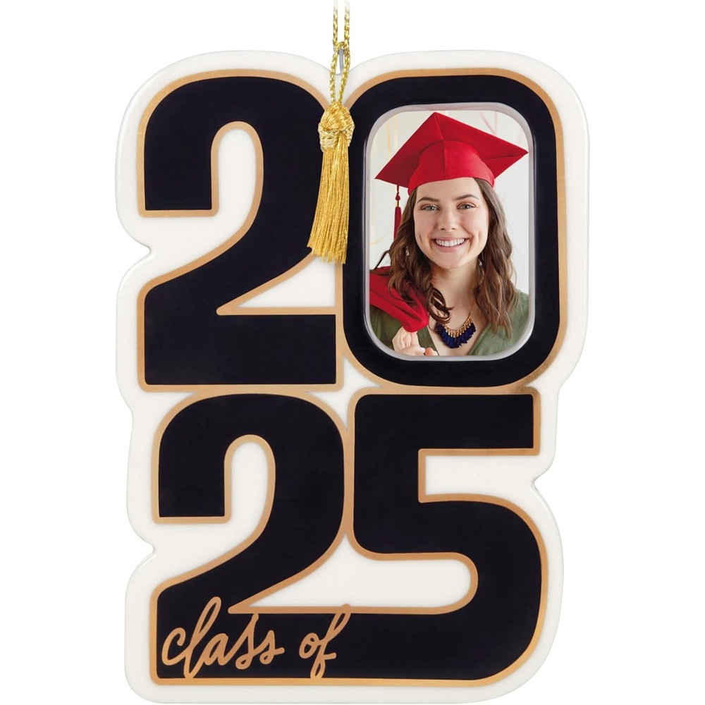 image:imageHallmark Keepsake Christmas Ornament 2024 Congrats Grad Photo Frame Porcelain Gift for GraduateClass of 2025