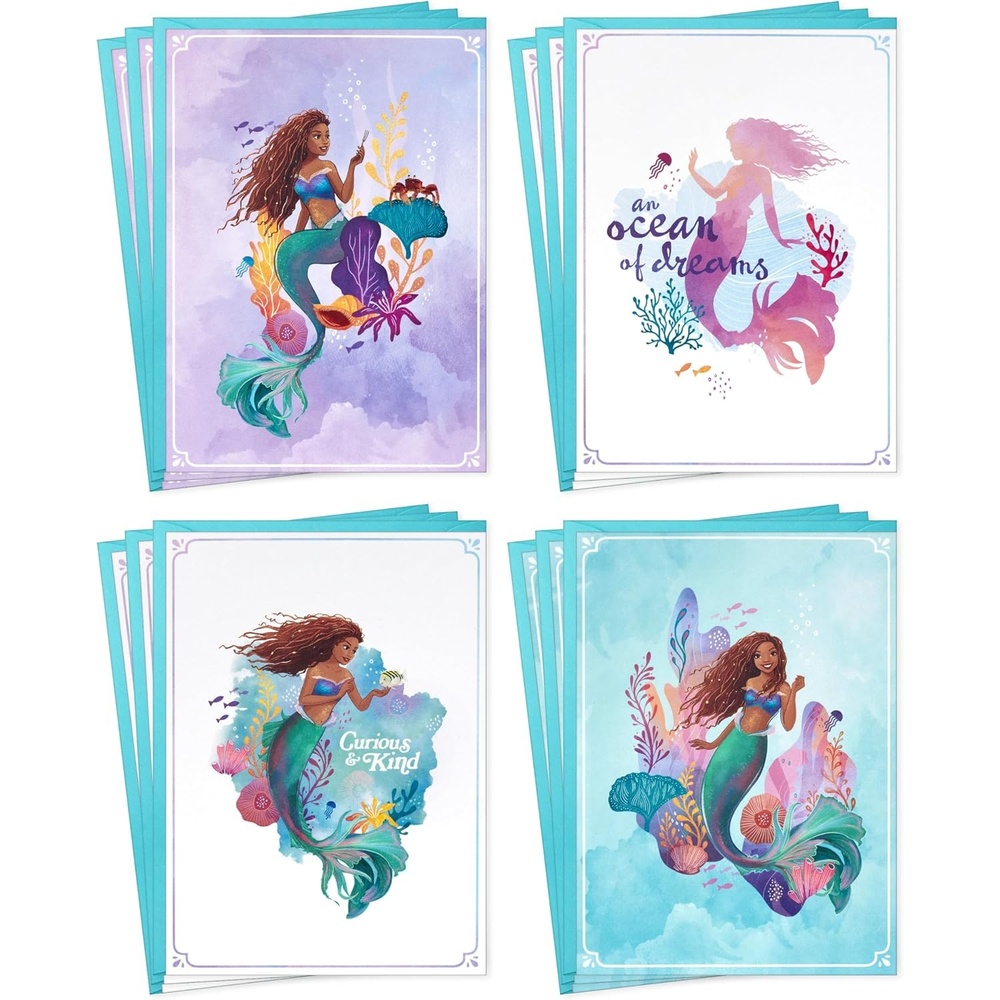 image:imageHallmark Mahogany Disney Princess Cards The Little Mermaid 12 Blank Cards with Envelopes for Birthdays Back to School Any OccasionThe Little Mermaid