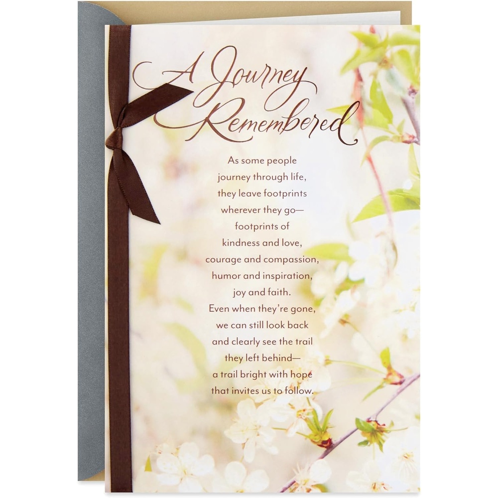 image:imageHallmark Mahogany Religious Sympathy Greeting Card They Leave FootprintsThey Leave Footprints