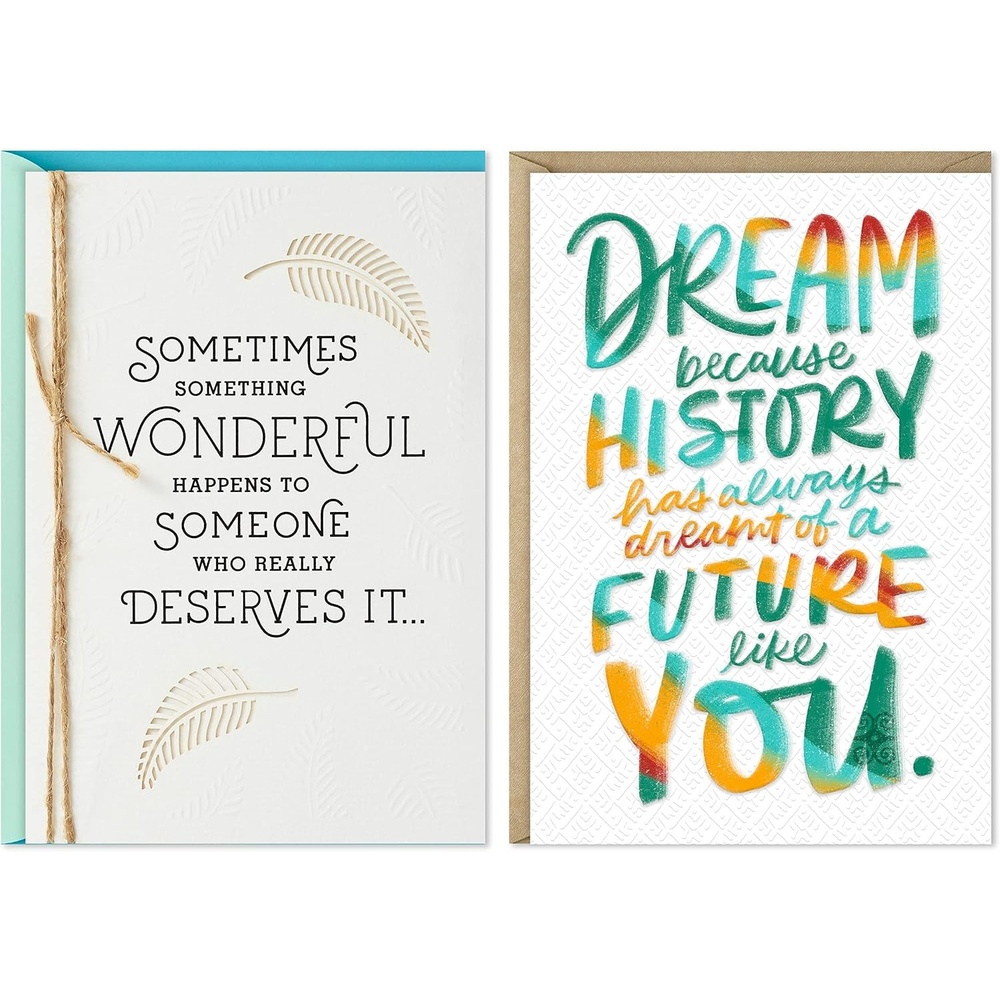image:imageHallmark Pack of 2 Greeting Cards Mahogany Encouragement Congratulations Graduation