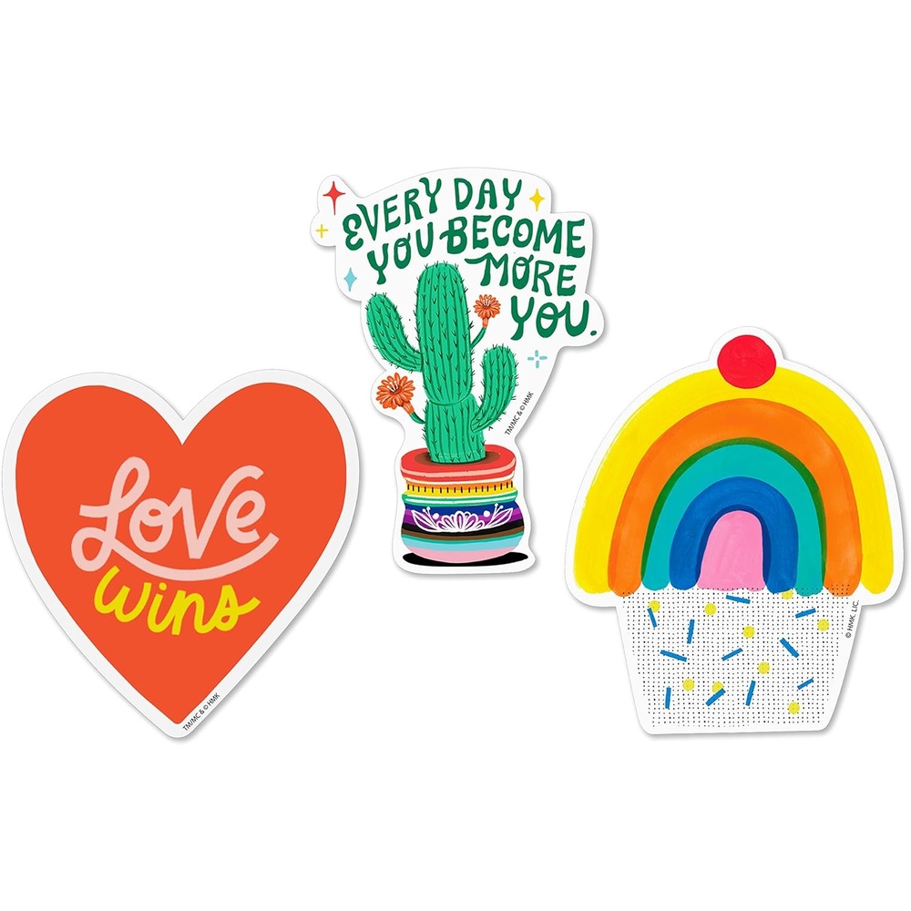 image:imageHallmark Pack of 3 Stickers for Water Bottles Planners Notebooks Wall Cupcake Cactus and Heart Pride Decals for Teens or AdultsCupcake  Cactus  and Heart Pride Decals for Teens or Adults