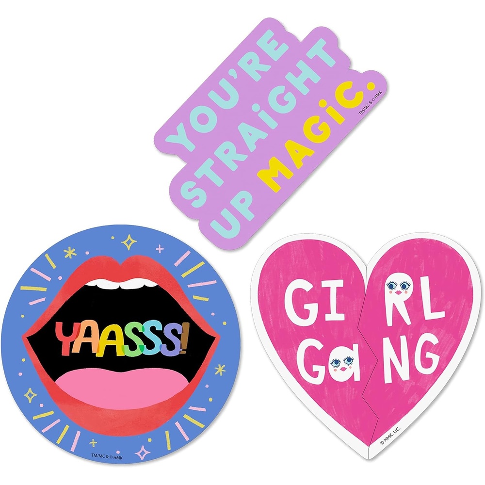 image:imageHallmark Pack of 3 Stickers for Water Bottles Planners Notebooks Wall Girl Gang Yaasss Magic Pride Decals for Teens or AdultsGirl Gang  Yaasss  Magic Pride Decals for Teens or Adults
