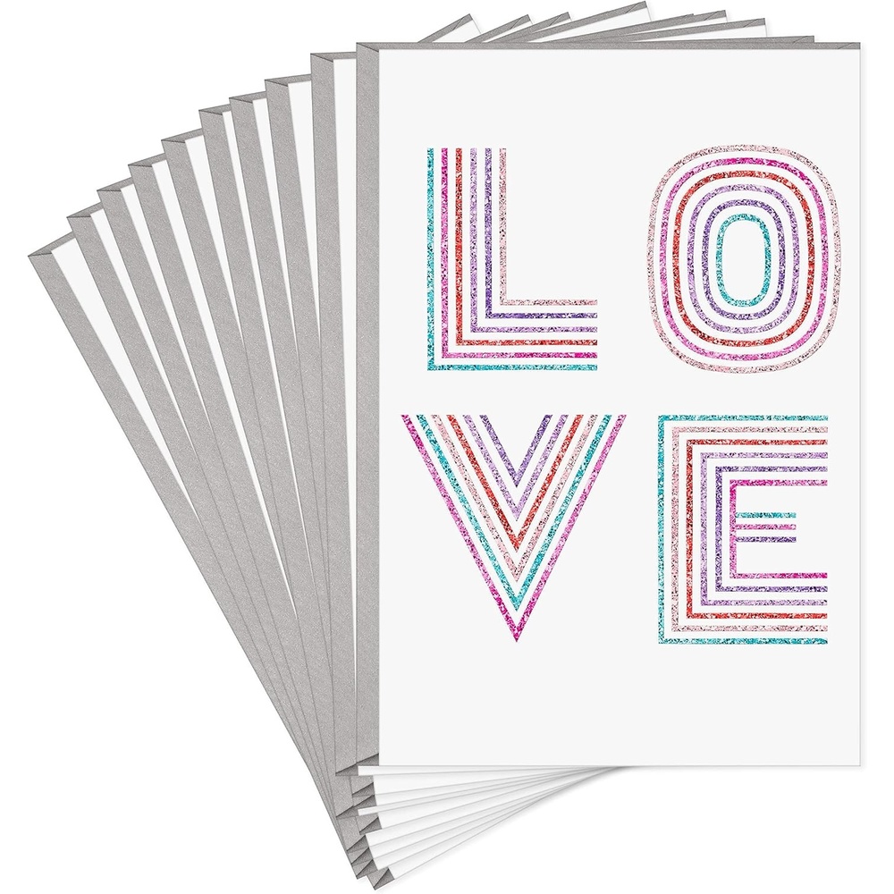 image:imageHallmark Pack of Valentines Day Cards Red Hearts 6 Valentines Day Cards with EnvelopesGlitter Love