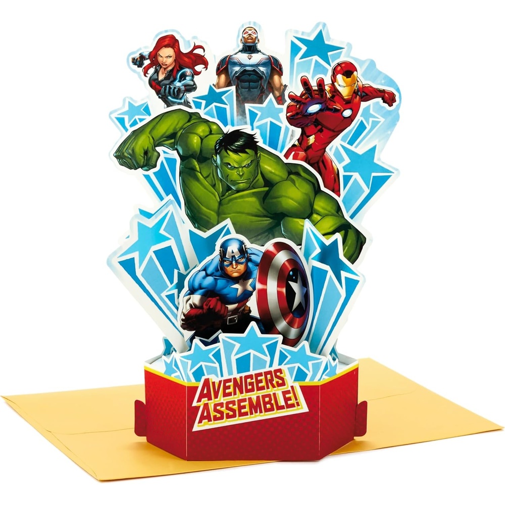 image:imageHallmark Paper Wonder Avengers Pop Up Birthday Card Iron Man Hulk Captain AmericaPop Up  Iron Man  Hulk  Captain America