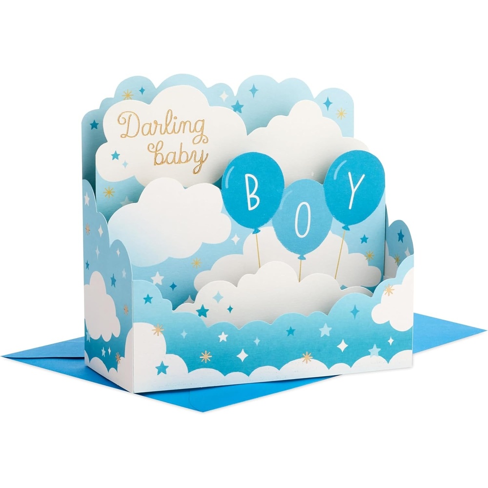 image:imageHallmark Paper Wonder Baby Boy Pop Up Card Blue Balloons for Baby Showers New Parents CongratulationsBlue Balloons