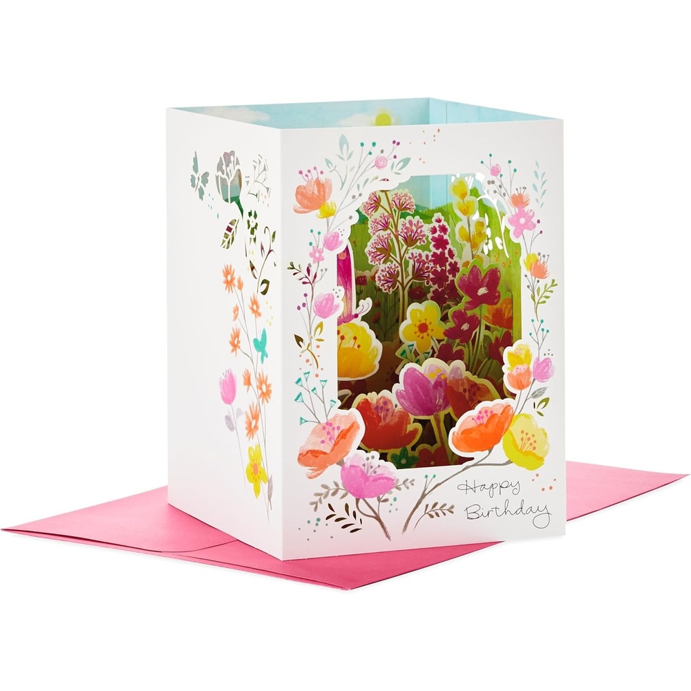 image:imageHallmark Paper Wonder Displayable Pop Up Birthday Card for Her Beautiful Butterflies and Flowers