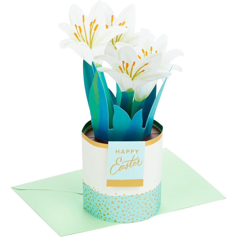 image:imageHallmark Paper Wonder Displayable Pop Up Easter Card LiliesPop Up Potted Lilies