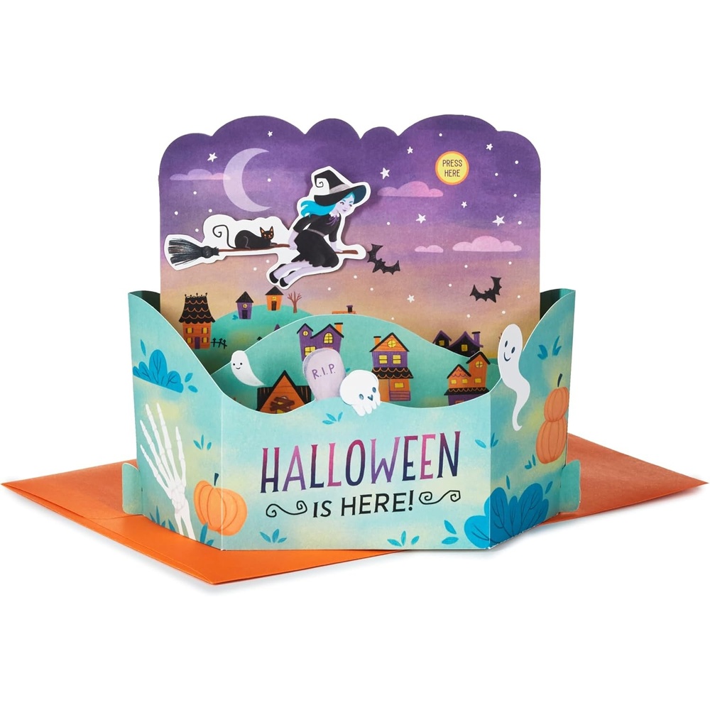 image:imageHallmark Paper Wonder Halloween Pop Up Card with Music and Motion Flying WitchPop Up with Motion and Sound  Flying Witch