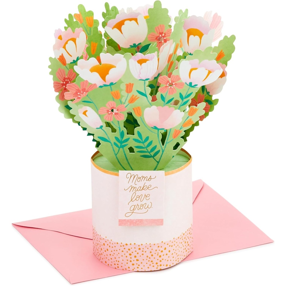 image:imageHallmark Paper Wonder Mothers Day Pop Up Card Pink and Gold Flower BouquetPink and Gold Bouquet