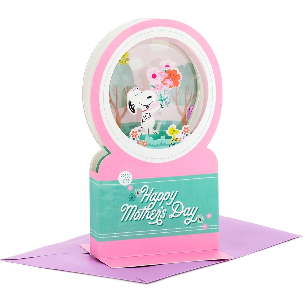 image:imageHallmark Paper Wonder Peanuts Mothers Day Pop Up Card with Music Snoopy Snow Globe Plays Instrumental MusicSnoopy Snow Globe  Plays Instrumental Music