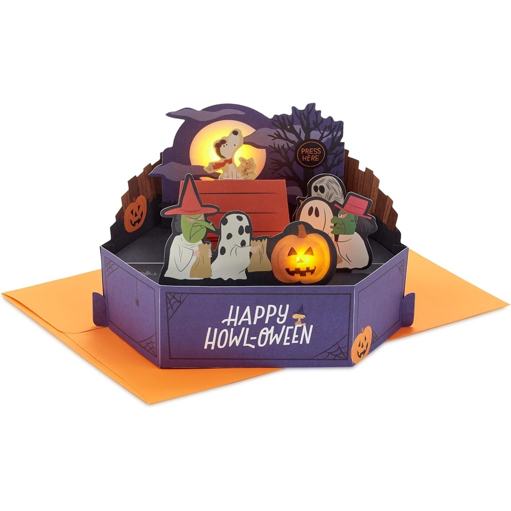 image:imageHallmark Paper Wonder Peanuts Musical 3D PopUp Halloween Card With Light Snoopy Happy Howloween