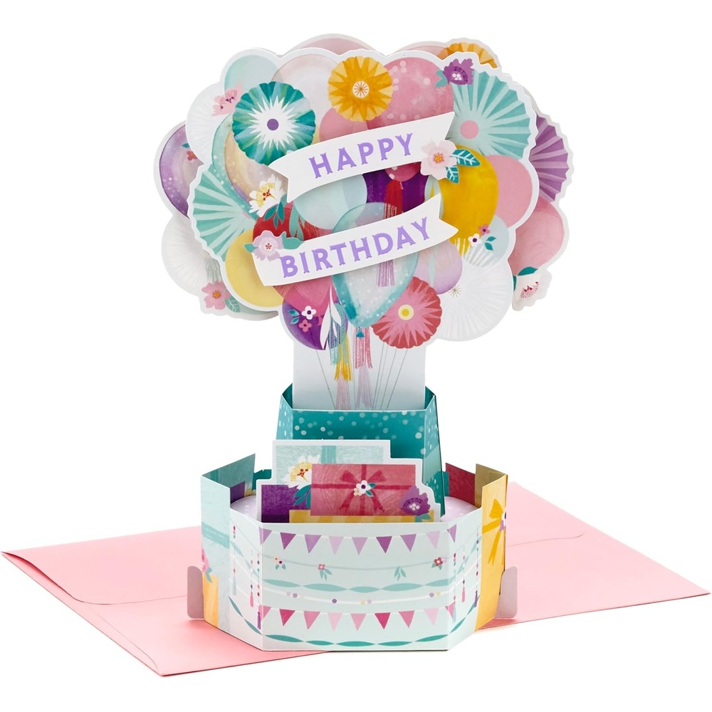 image:imageHallmark Paper Wonder Pop Up Birthday Card for Women Flower BalloonsPop Up  Flower Balloons