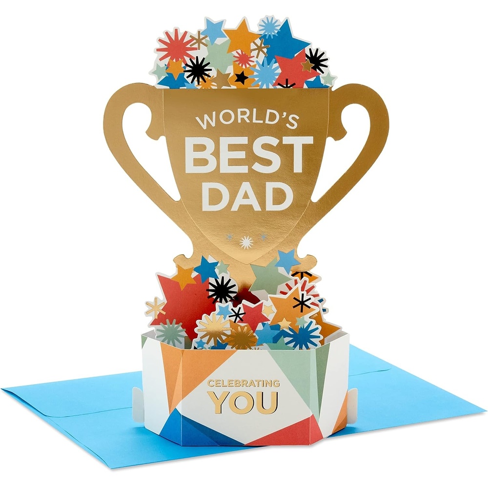 image:imageHallmark Paper Wonder Pop Up Fathers Day Card Worlds Best Dad Trophy or Birthday Card for DadWorlds Best Dad