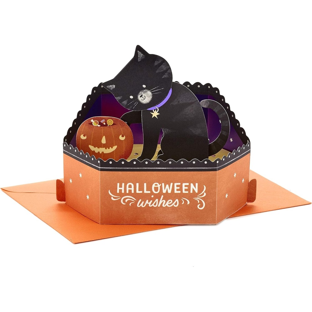 image:imageHallmark Paper Wonder PopUp Thanksgiving Card Let Gratitude GrowCat and Pumpkin