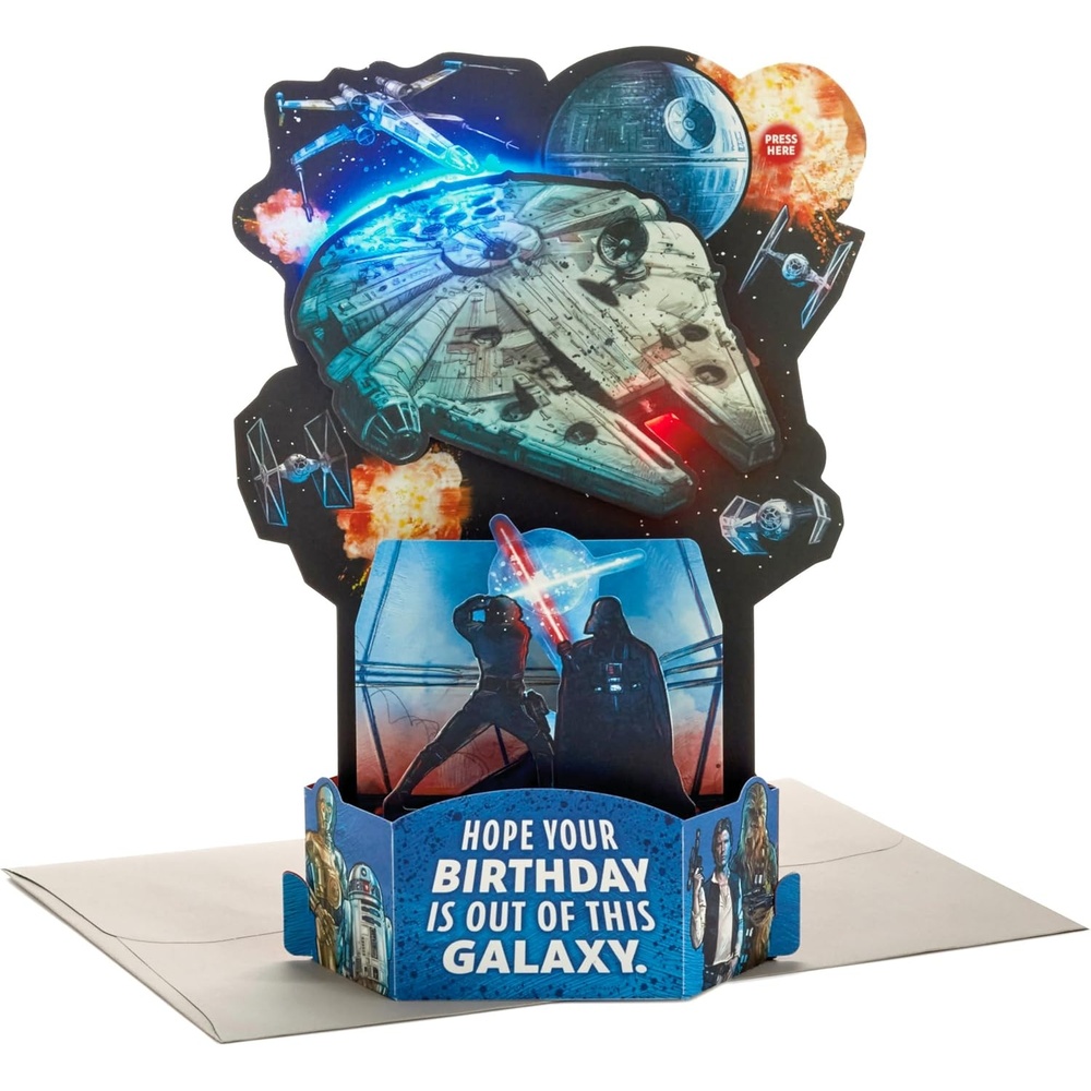 image:imageHallmark Paper Wonder Star Wars Pop Up Birthday Card with Music Out of this Galaxy Plays Star Wars Theme May the 4thPop Up  Out of this Galaxy  Plays Star Wars Theme
