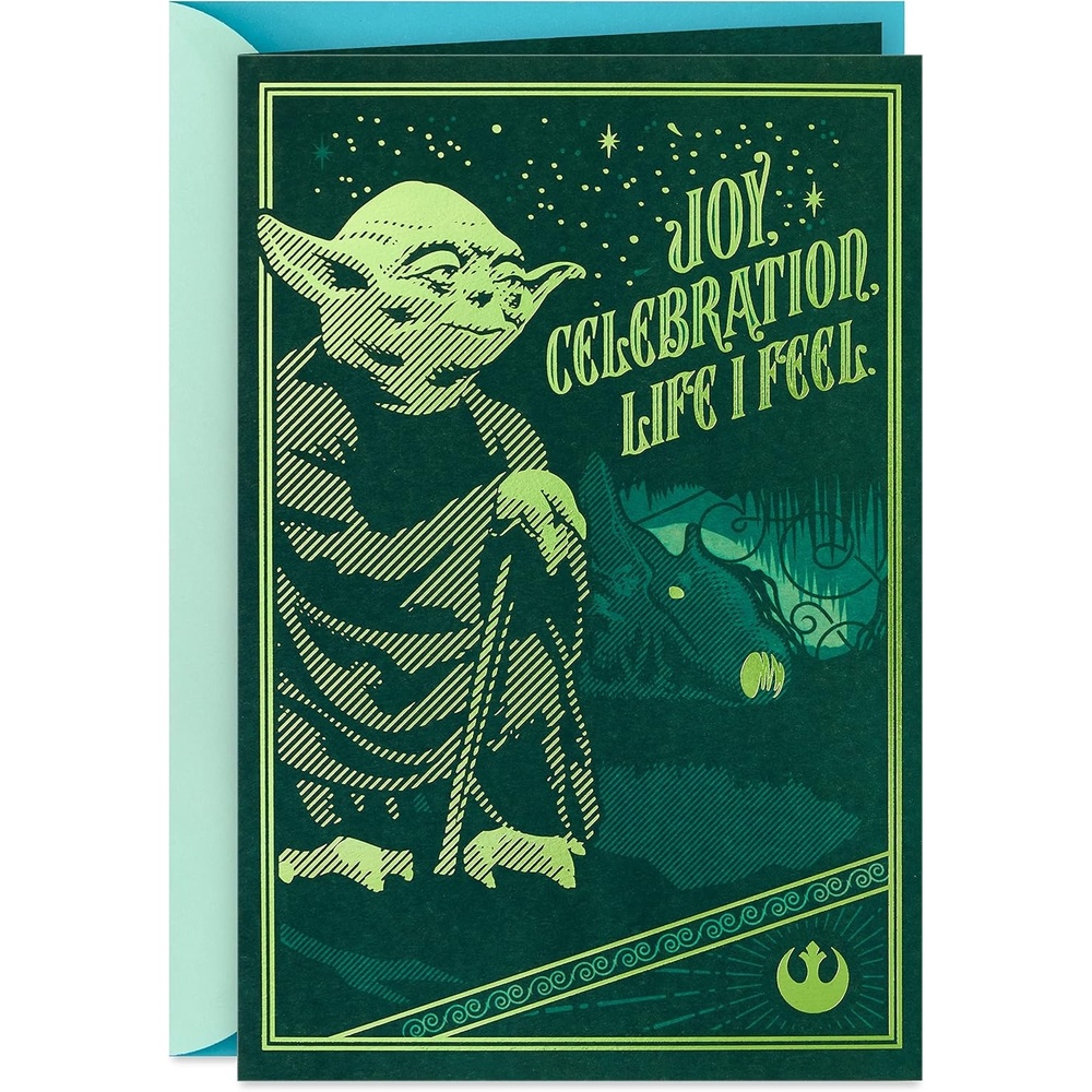 image:imageHallmark Paper Wonder Star Wars Pop Up Birthday Card with Music Out of this Galaxy Plays Star Wars Theme May the 4thYoda