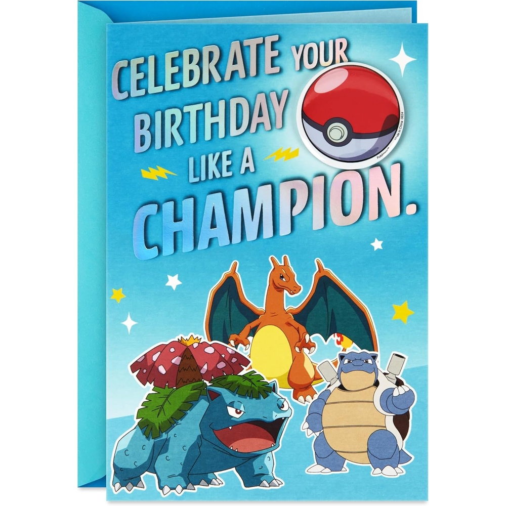 image:imageHallmark Pokmon Valentines Day Cards With Stickers Fun Assorted Pack of 24 Cards with EnvelopesBirthday Card