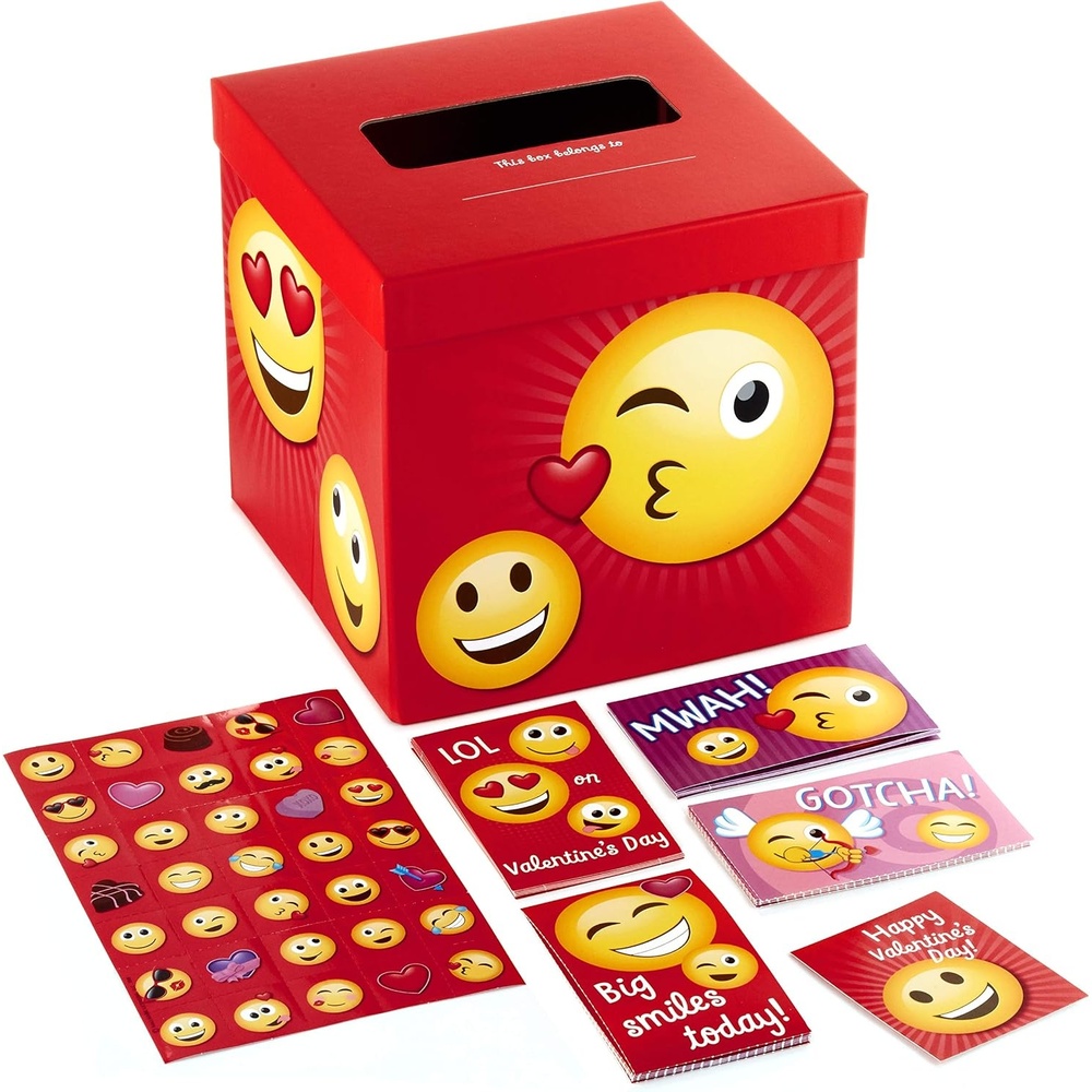 image:imageHallmark Pokmon Valentines Day Cards and Mailbox for Kids School Classroom Exchange 1 Box 32 Valentine Cards 35 Stickers 1 Teacher CardEmoticons