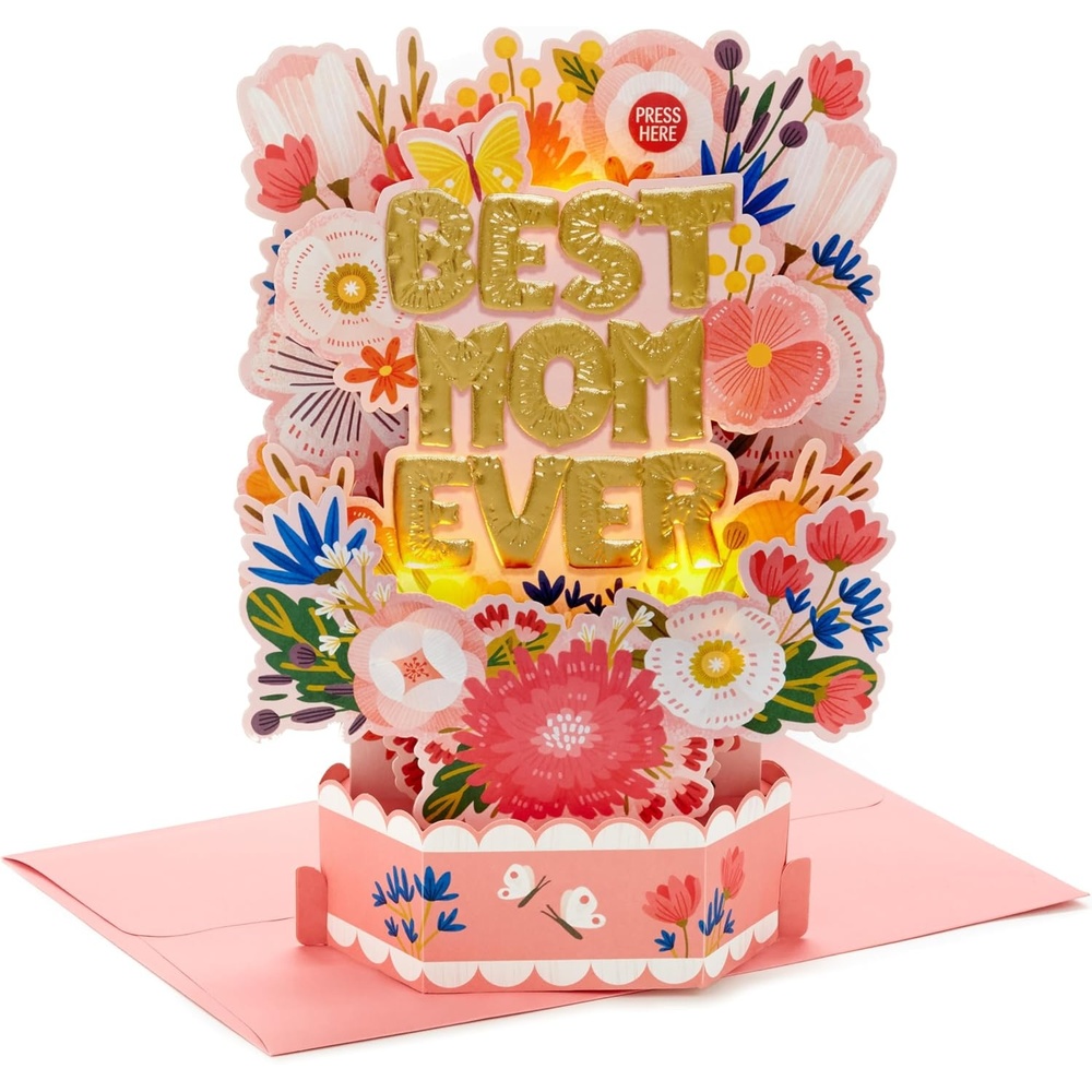 image:imageHallmark Pop Up Mothers Day Card with Light and Sound Best Mom Ever Paper Wonder 3D Card for MomBest Mom Ever
