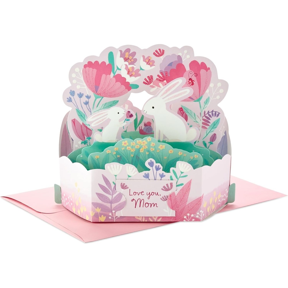 image:imageHallmark Pop Up Mothers Day Card with Music and Light Pot of Flowers Plays Happy by Pharrell WilliamsPop Up Bunnies