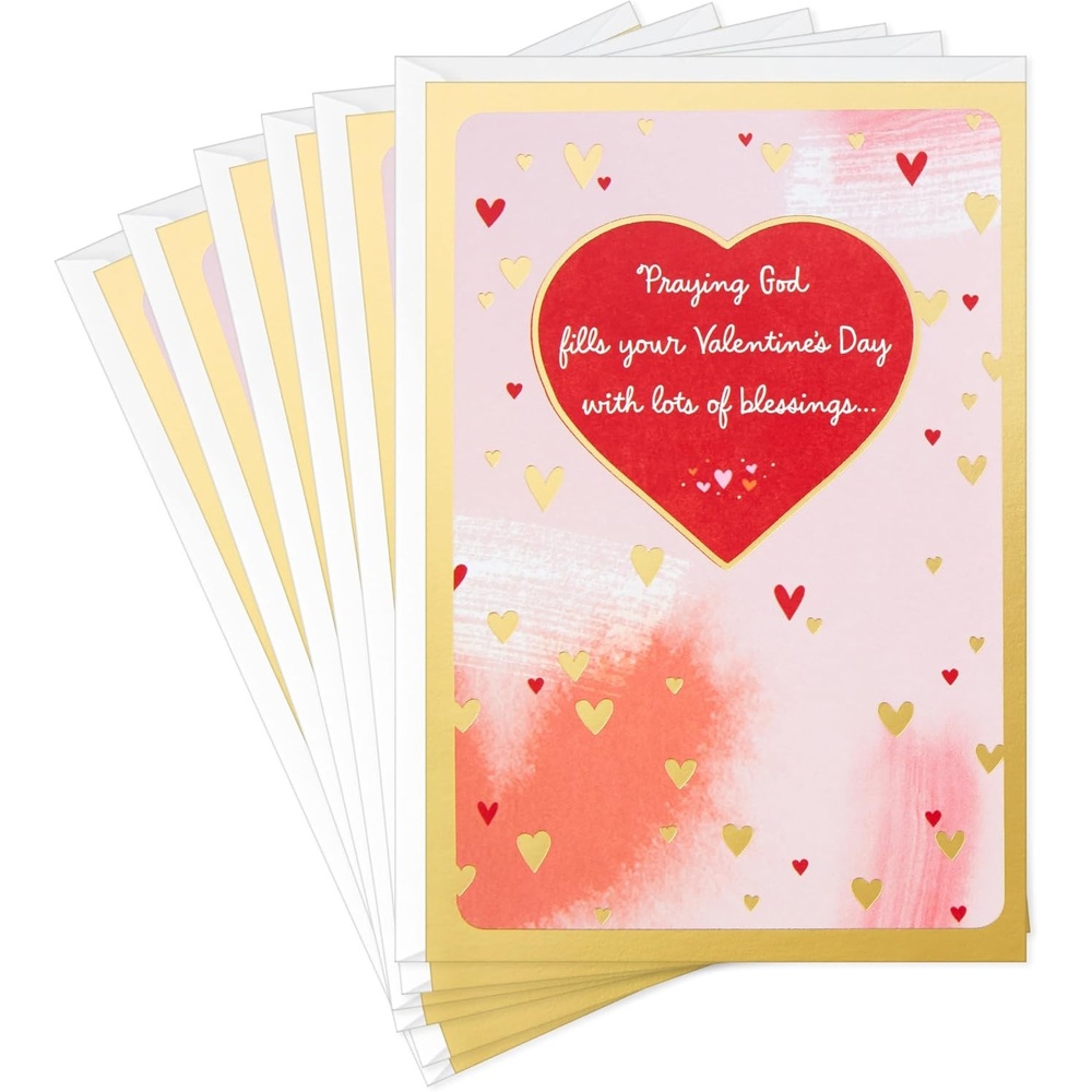 image:imageHallmark Religious Valentines Day Cards Assortment Blessed 6 Valentines Day Cards with EnvelopesLots of Blessings  6 Cards with Envelopes