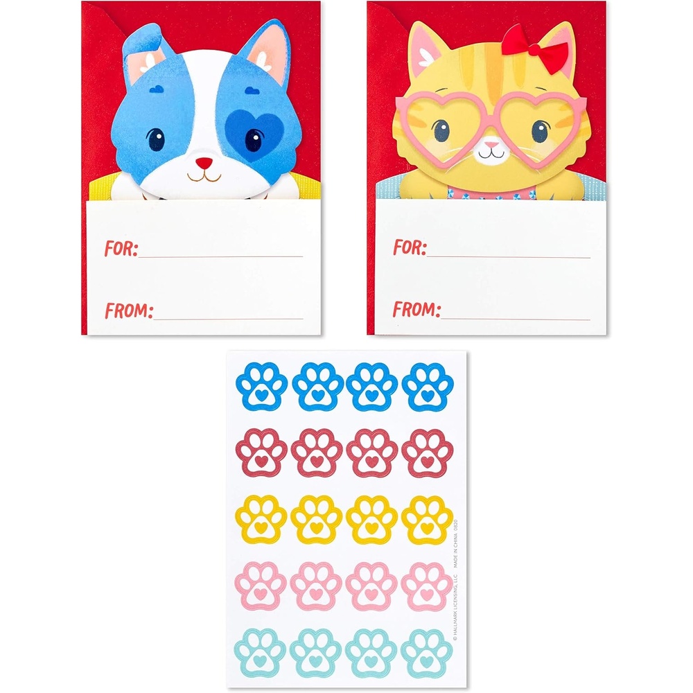 image:imageHallmark Sanrio Hello Kitty Valentines Day Cards for Kids School 36 Classroom Valentines with EnvelopesKittens and Puppies Valentines with Stickers
