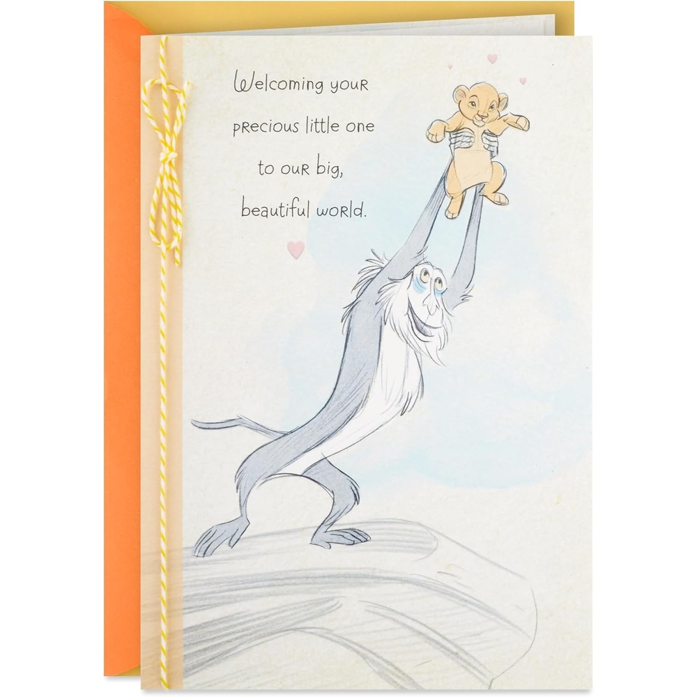 image:imageHallmark Signature Baby Shower Card for New Parents Baby Icons Welcome New Baby Congratulations Gender RevealLion King  Baby Simba