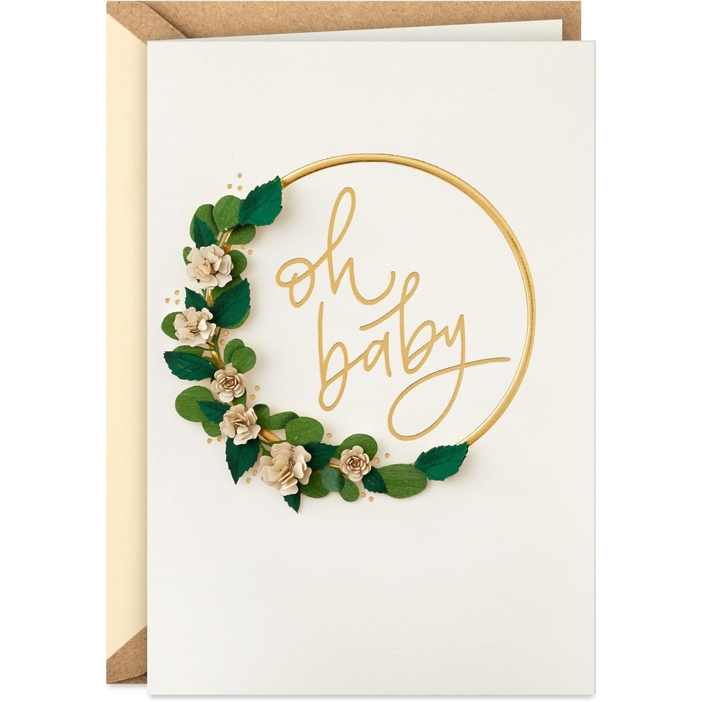 image:imageHallmark Signature Baby Shower Card for New Parents Oh Baby Welcome New Baby Congratulations Gender RevealOh Baby