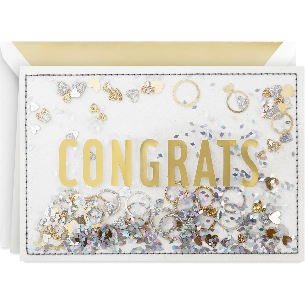 image:imageHallmark Signature Congratulations Engagement Card Bridal Shower Card Wedding Card Congrats ConfettiCongrats Confetti