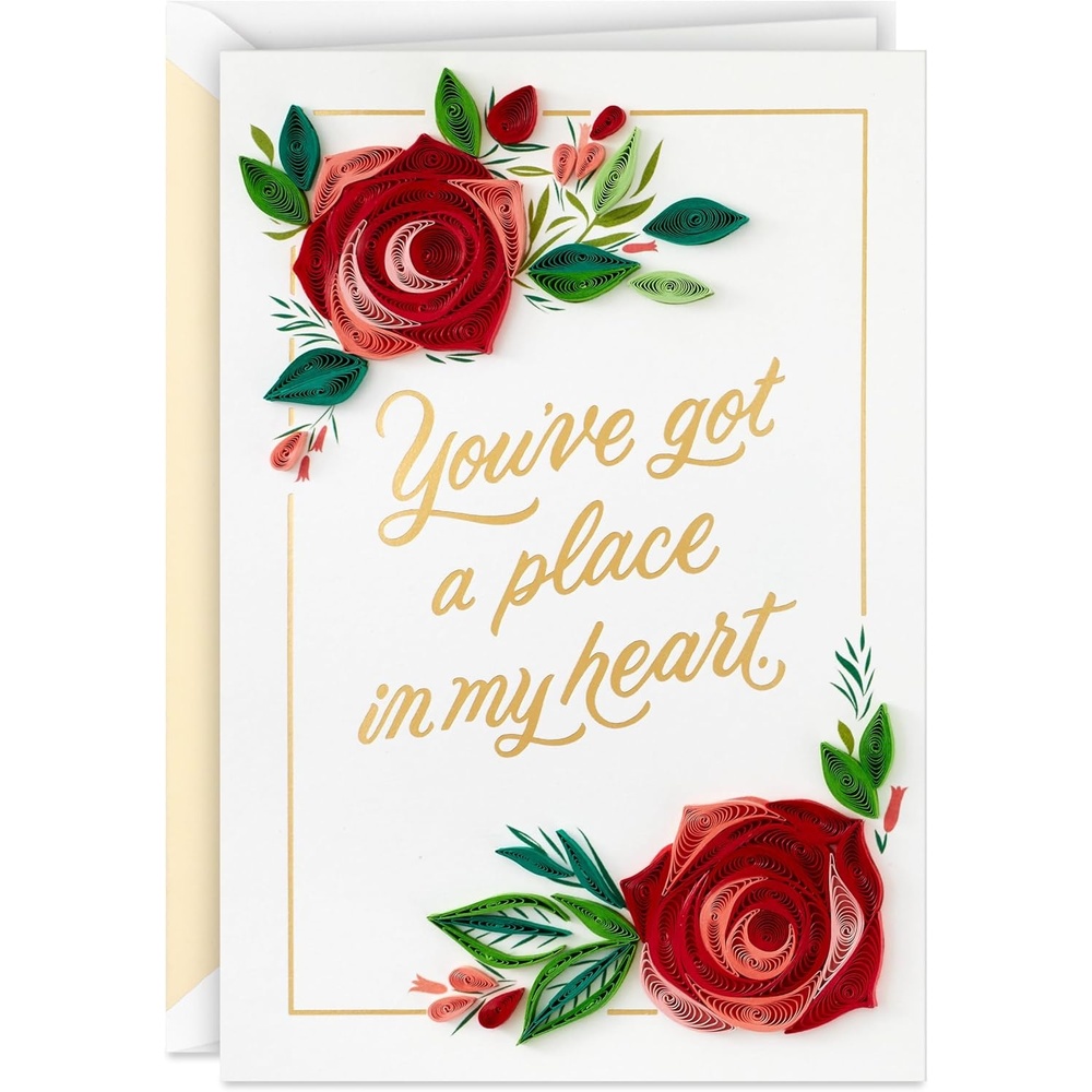 image:imageHallmark Signature Mothers Day Card for Husband or Wife Quilled Paper Roses for Anniversary Romantic Birthday Wedding LoveQuilled Paper Roses
