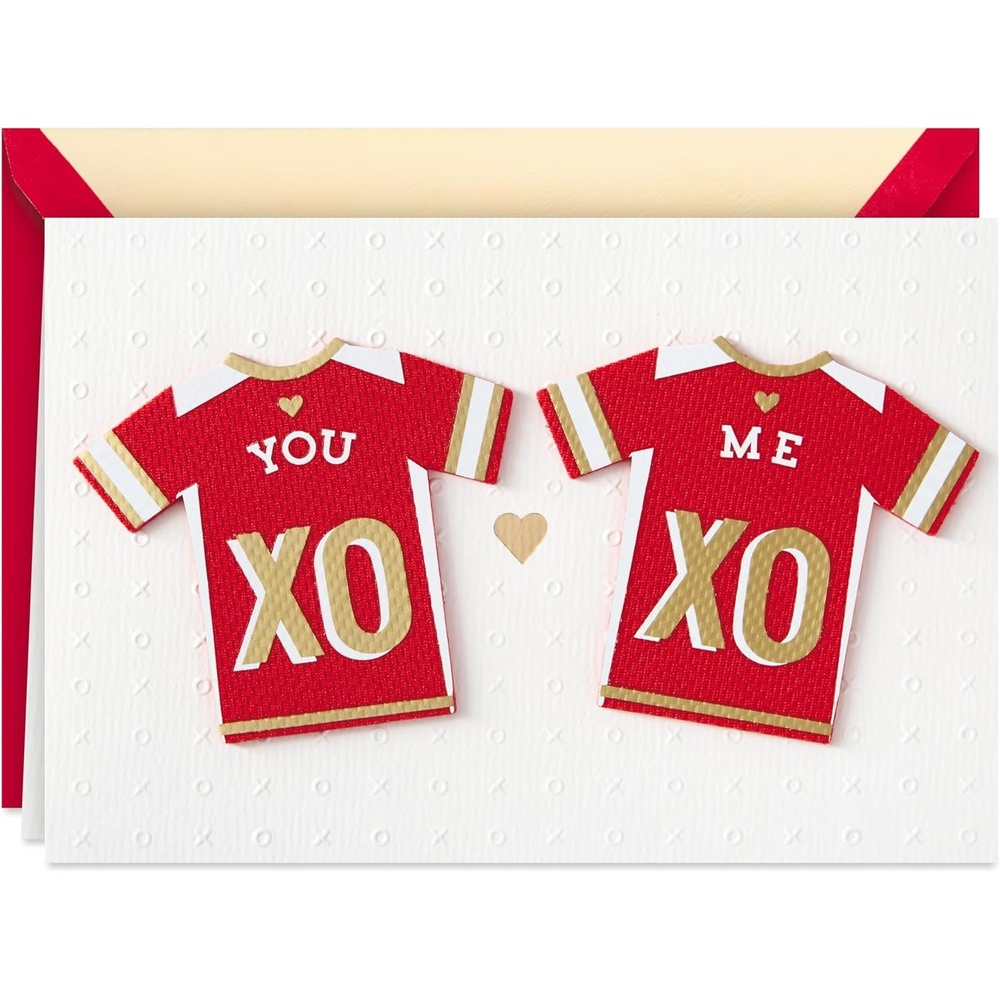 image:imageHallmark Signature Valentines Day Card Sports Jerseys Same Team799VFE1144White   Red   Gold