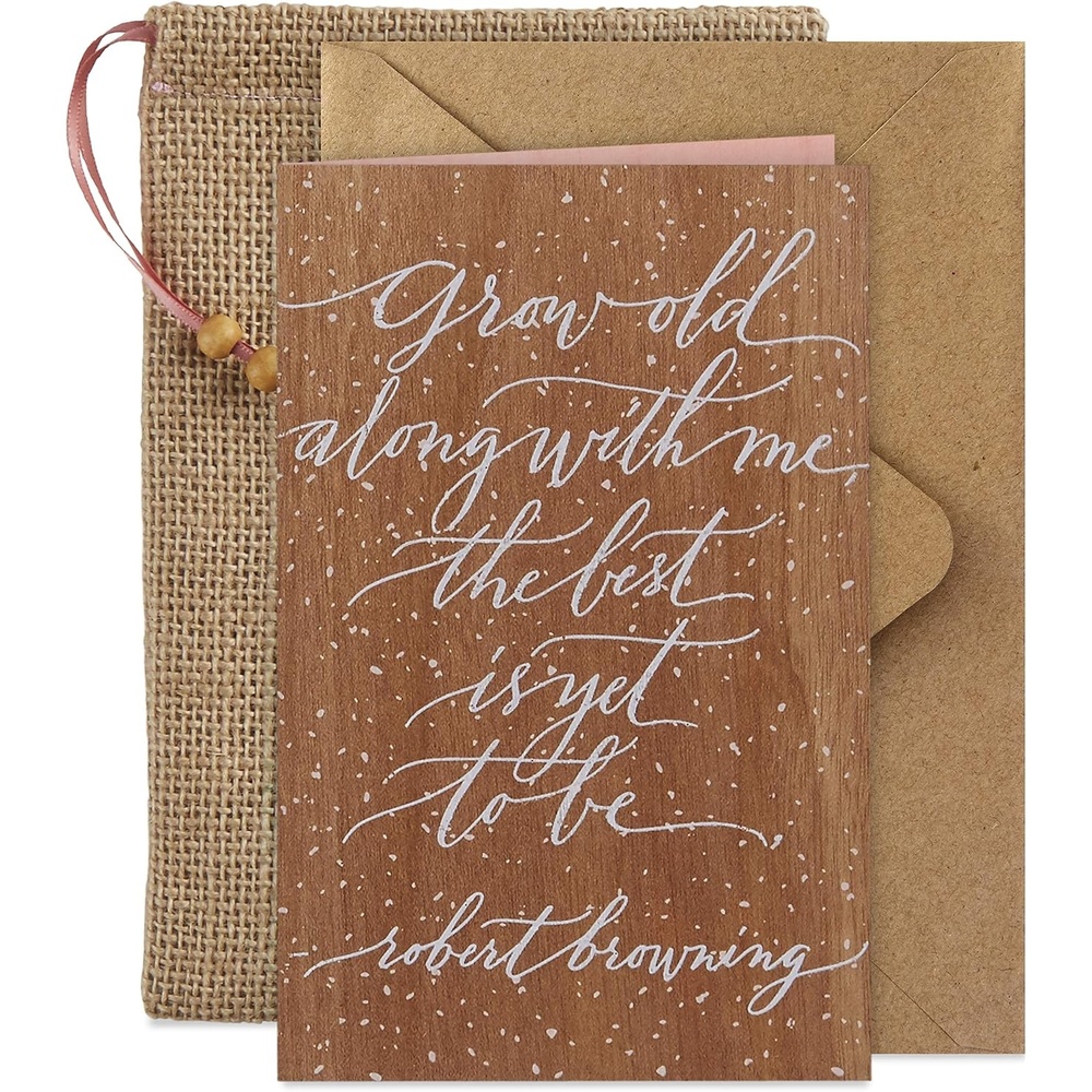image:imageHallmark Signature Wood Wedding Card Bridal Shower Card Engagement Card The Best is Yet to BeBrown
