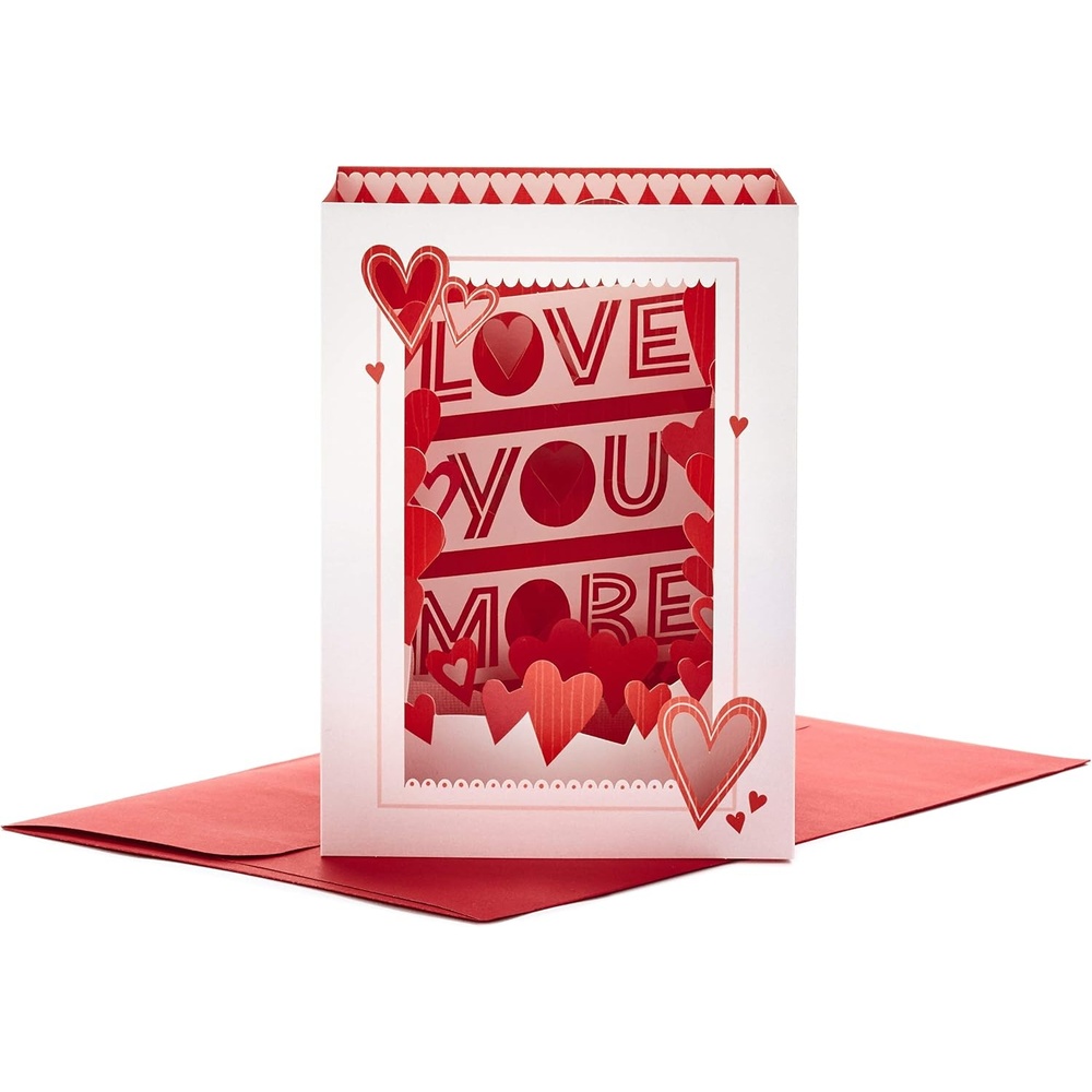 image:imageHallmark Snoopy Valentines Day Pop Up Card with Music Plays Linus and Lucy Peanuts Paper Wonder 3D CardPop Up  Love You More