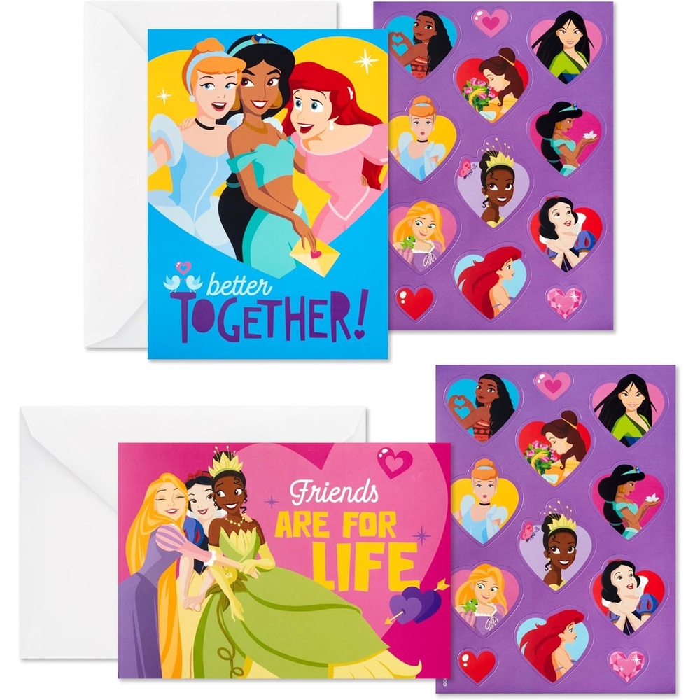 image:imageHallmark Valentines Day Cards and Stickers for Kids School Dinosaur 24 Classroom Valentines with EnvelopesDisney Princess Valentines with Stickers