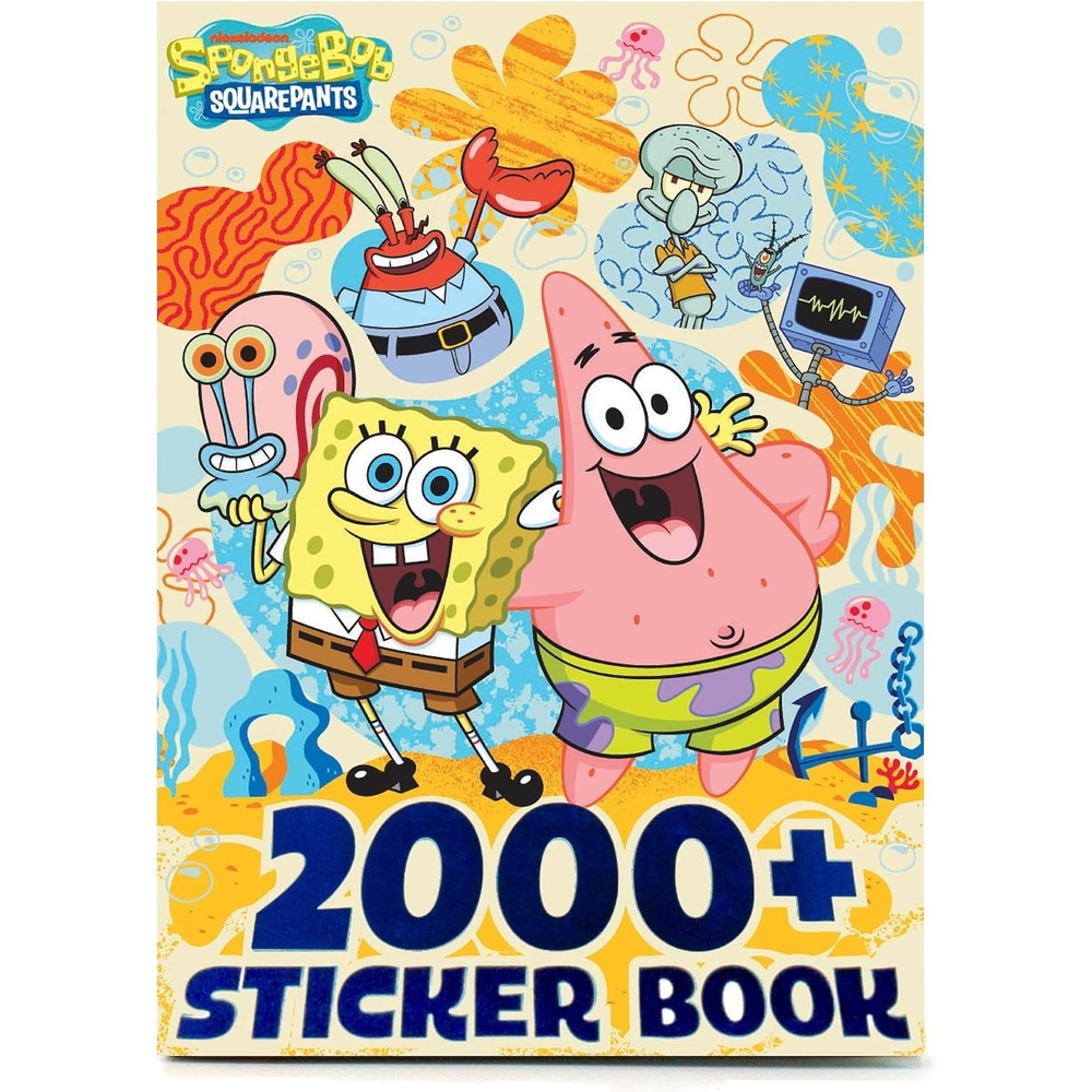 image:imageHorizon Group USA Sticker Book with Large and Small Sizes Kids Stationary for Water Bottle Notebooks and Party Favors Rainbow BriteSpongebob Squarepants