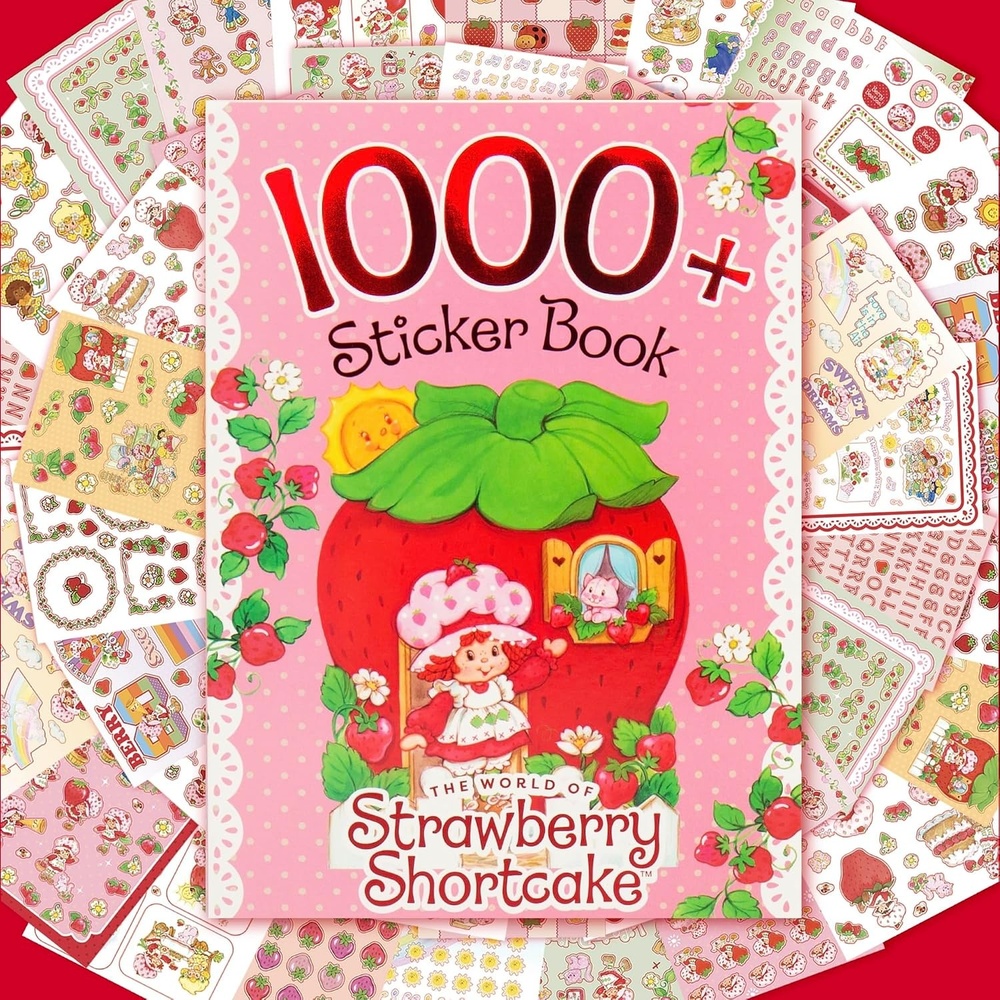 image:imageHorizon Group USA Sticker Book with Large and Small Sizes Kids Stationary for Water Bottle Notebooks and Party Favors Rainbow BriteStrawberry Shortcake