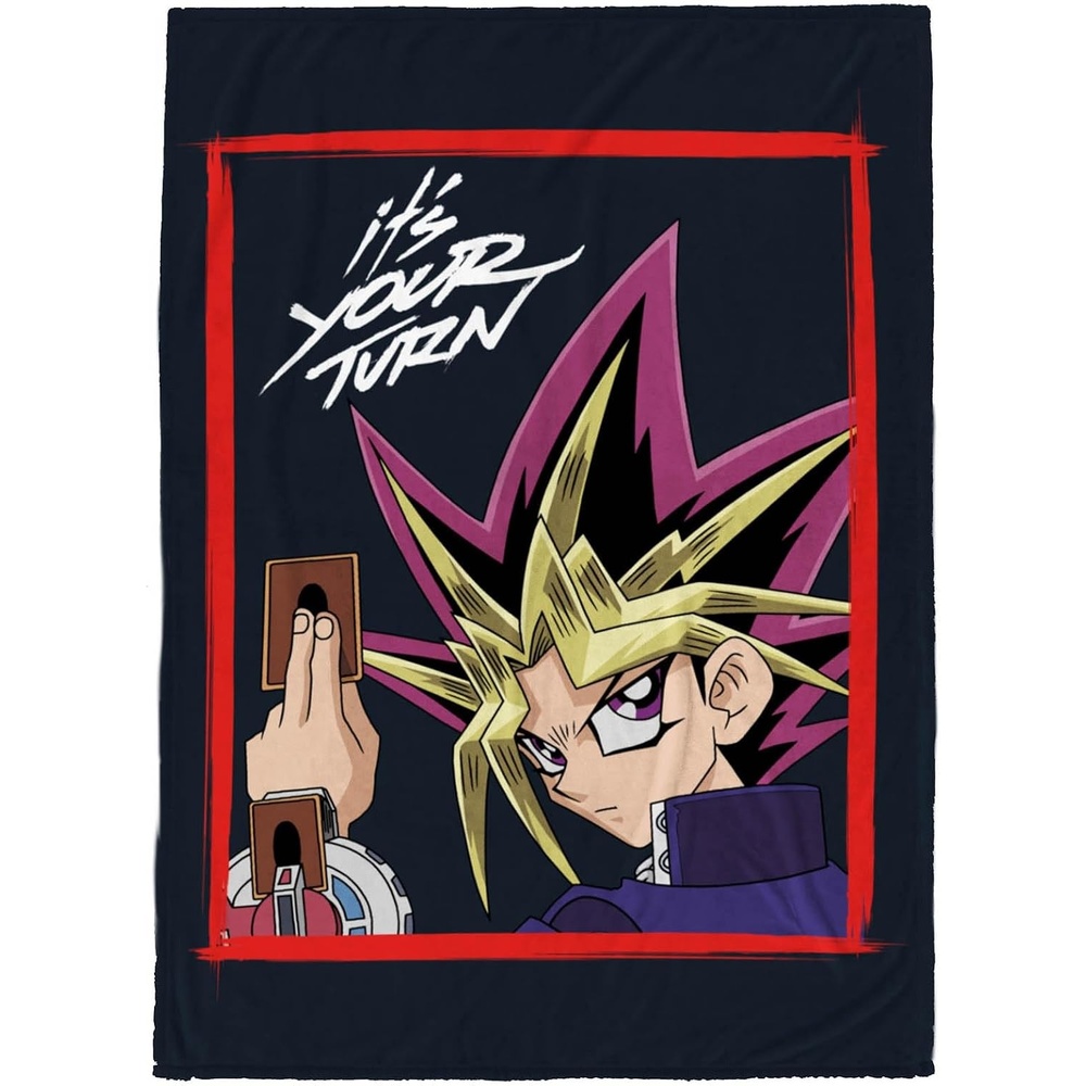 image:imageJay Franco Kids Plush Throw Blanket  Soft amp Comfy 50x70 Inches Throw for Couch or Bed  Cozy Home Dcor for Living Room amp Bedroom Multi  Rainbow BriteBlack  Yu Gi Oh