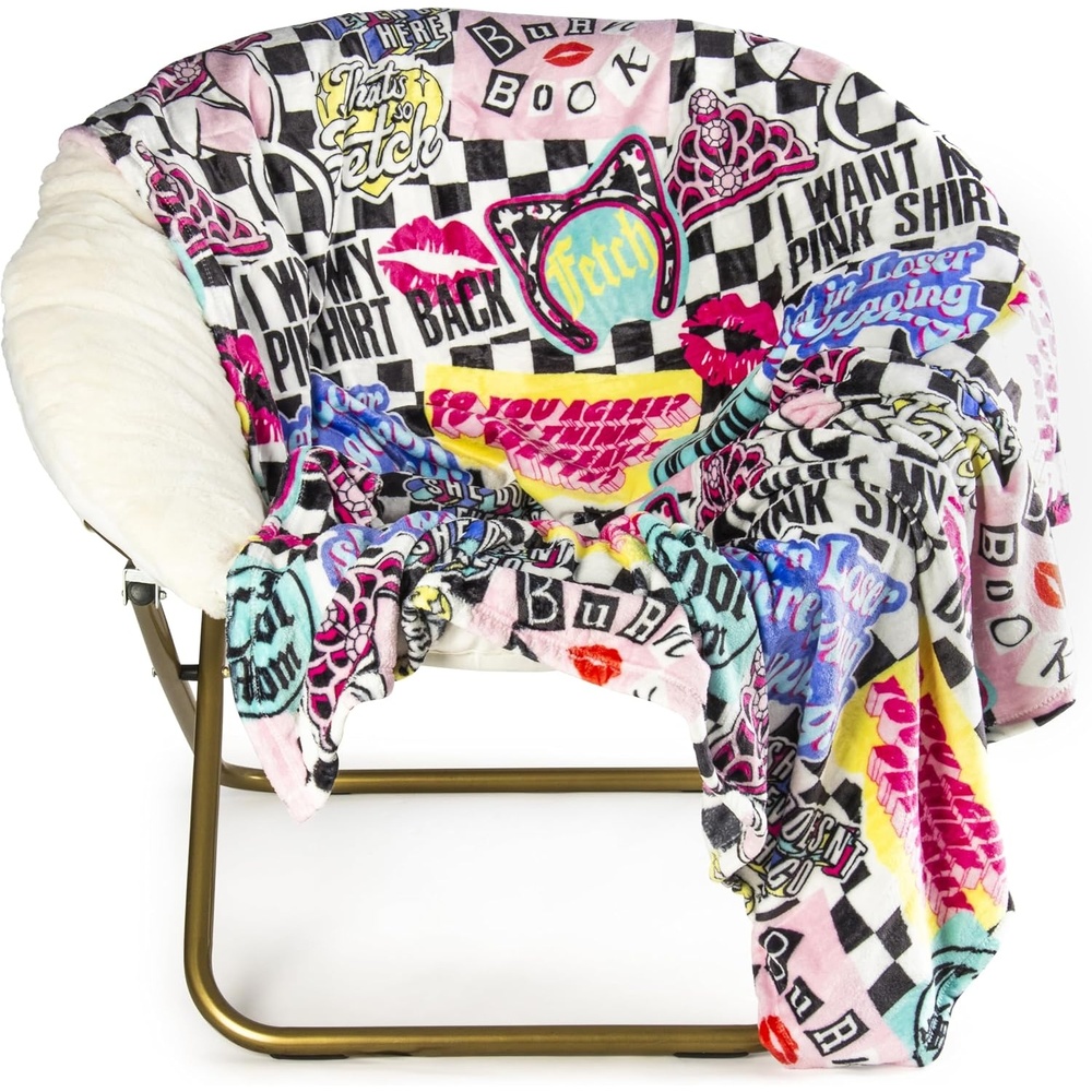 image:imageJay Franco Kids Plush Throw Blanket  Soft amp Comfy 50x70 Inches Throw for Couch or Bed  Cozy Home Dcor for Living Room amp Bedroom Multi  Rainbow BriteMulti  Mean Girls