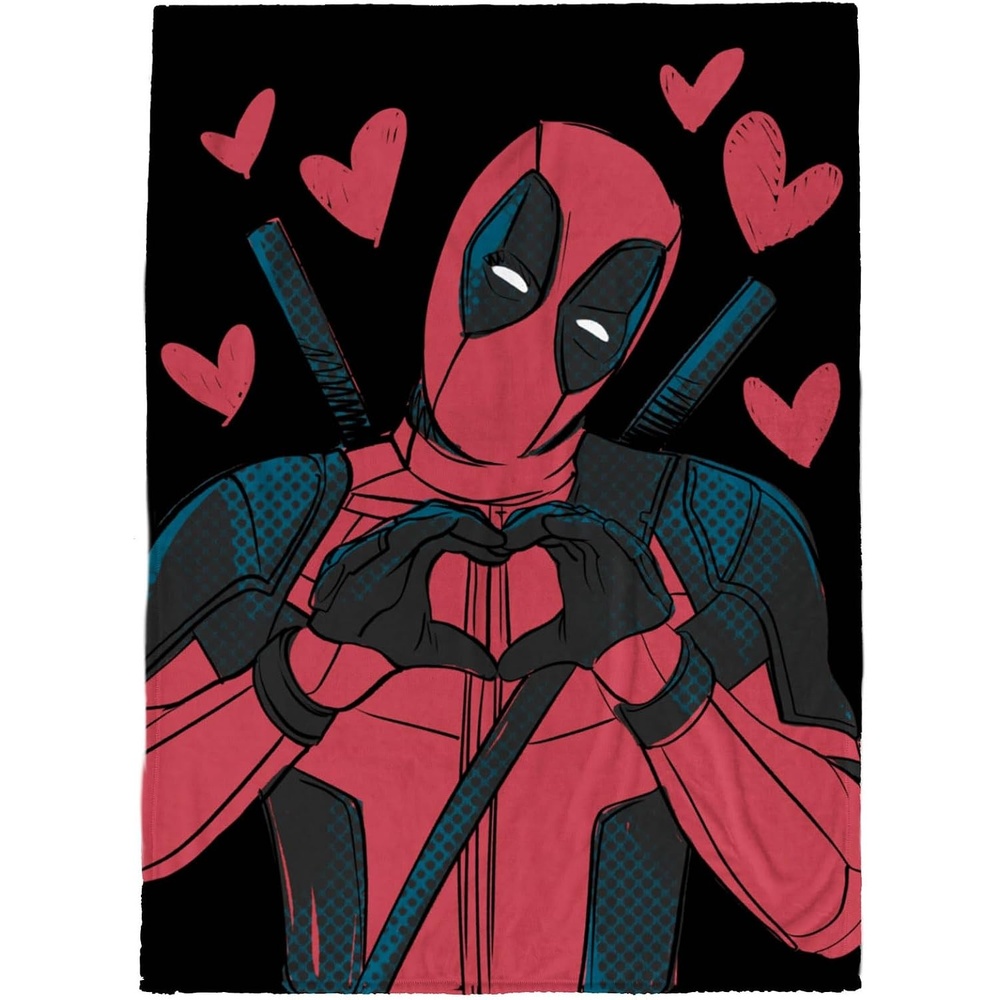 image:imageJay Franco Kids Plush Throw Blanket  Soft amp Comfy 50x70 Inches Throw for Couch or Bed  Cozy Home Dcor for Living Room amp Bedroom Multi  Rainbow BriteBlack  Deadpool