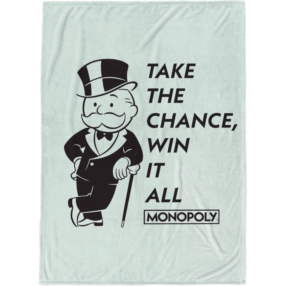 image:imageJay Franco Kids Plush Throw Blanket  Soft amp Comfy 50x70 Inches Throw for Couch or Bed  Cozy Home Dcor for Living Room amp Bedroom Multi  Rainbow BriteLight Green  Monopoly
