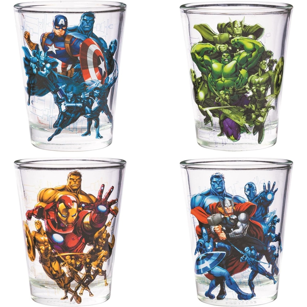 image:imageSilver Buffalo Rainbow Brite 4 Piece Mini Glass Set Featuring Starlite Twink Rainbow Brite and Puppy Brite 15 OuncesAvengers Highlight