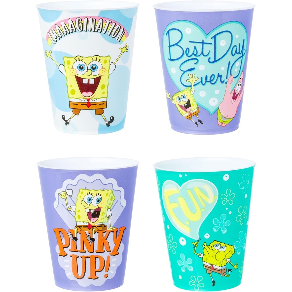 image:imageSilver Buffalo Rainbow Brite 4 Piece Mini Glass Set Featuring Starlite Twink Rainbow Brite and Puppy Brite 15 OuncesSpongeBob