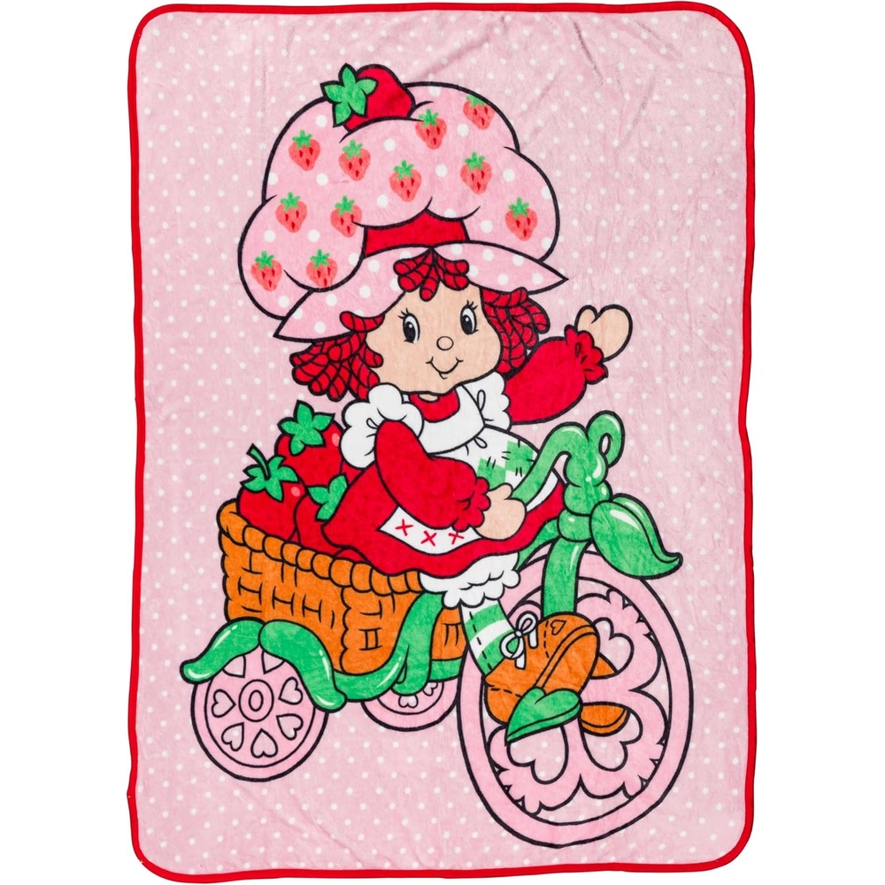 image:imageSilver Buffalo Rainbow Brite Rainbowland 45 x 60 Fleece Throw Soft and Cozy Blanket 250 GSMStrawberry Shortcake on Bike