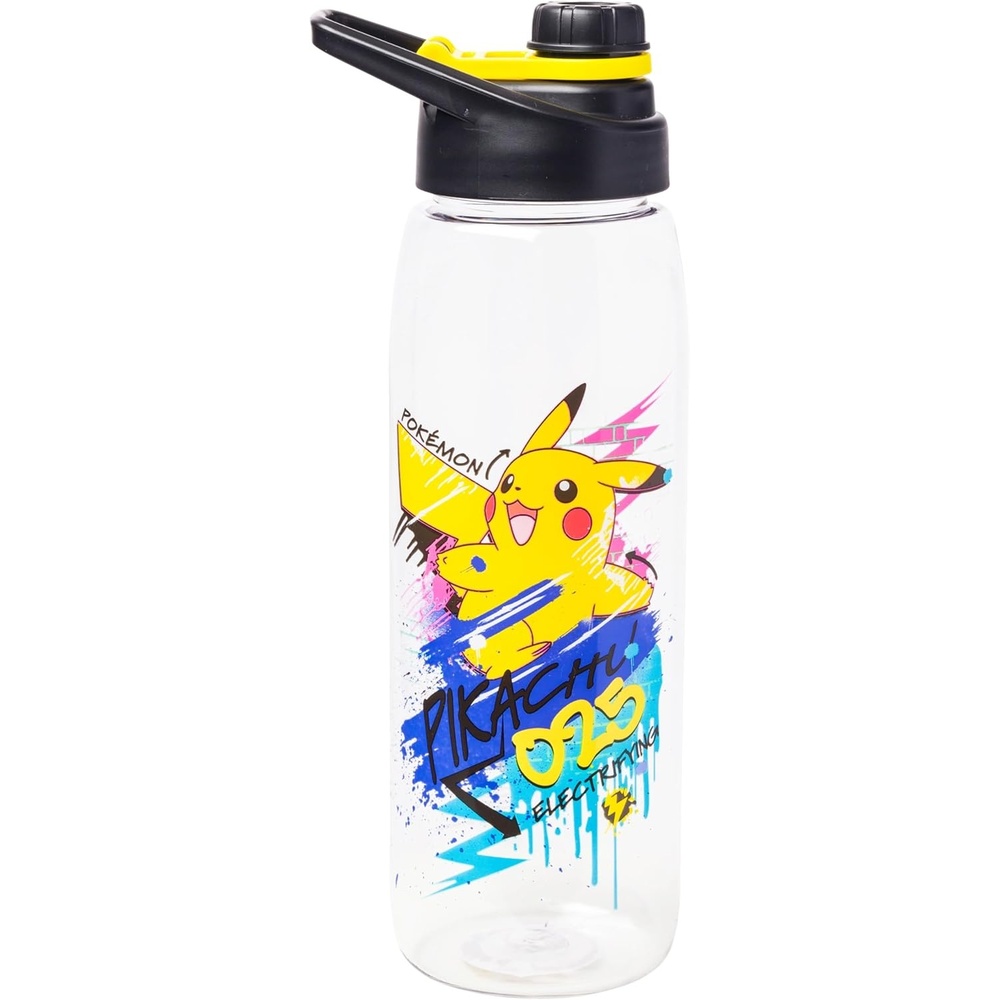 image:imageSilver Buffalo Rainbow Brite Sparkle Water Bottle with Screw Lid Featuring Rainbow Brite and Twink 28 OuncesPokemon Electrifying Pikachu