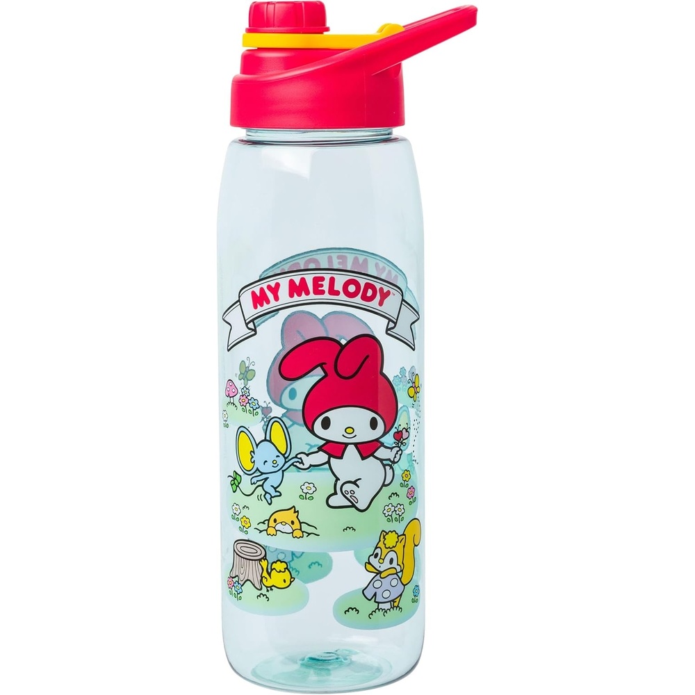 image:imageSilver Buffalo Rainbow Brite Sparkle Water Bottle with Screw Lid Featuring Rainbow Brite and Twink 28 OuncesSanrio My Melody in Meadow